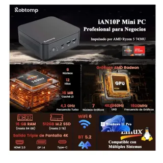 Robtom Mini PC Gaming Ryzen 5 7430U 512GB