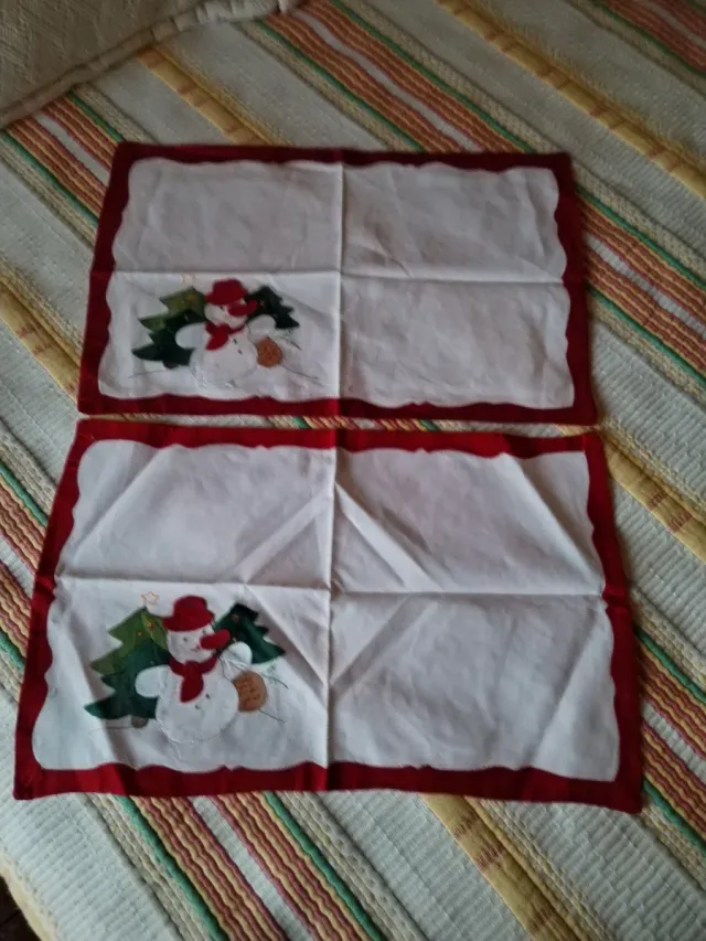 Conjunto 2 Panos Tabuleiro Natal Boneco Neve