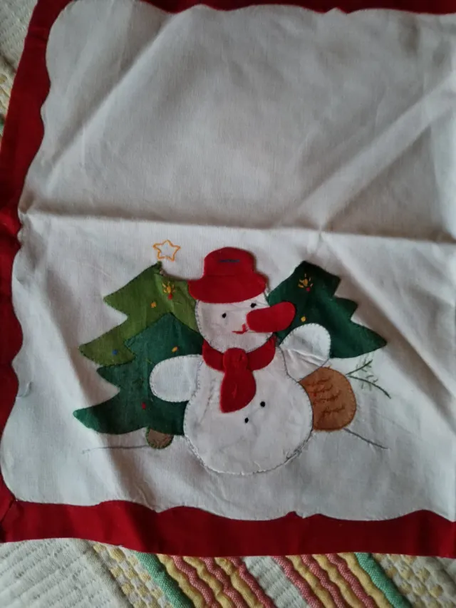 Conjunto 2 Panos Tabuleiro Natal Boneco Neve