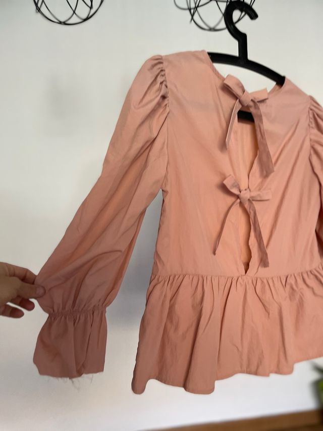 Blusa H&M rosa manga abullonada. Sin Estrenar!