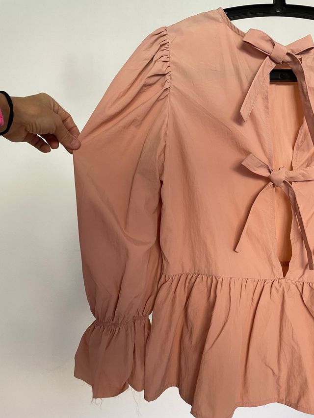 Blusa H&M rosa manga abullonada. Sin Estrenar!