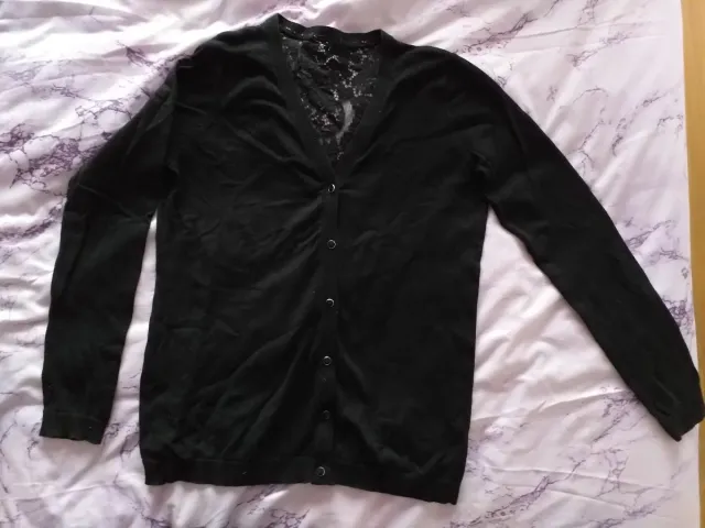 Rebeca negra encaje talla L