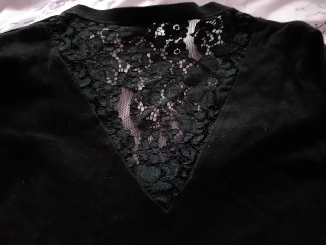 Rebeca negra encaje talla L