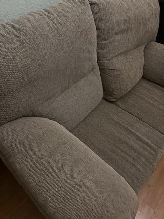 Sofá 2 plazas beige tela