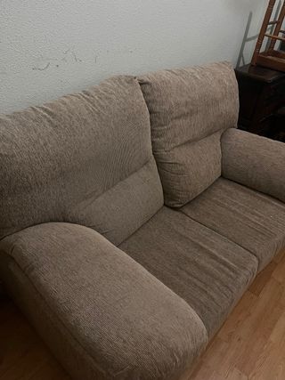 Sofá 2 plazas beige tela