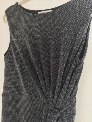 Vestido fiesta Morgan negro/plata