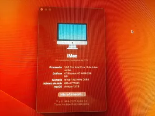 Apple iMac 21,5 2011  Intel Core i3 16gb