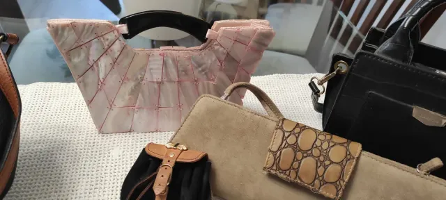 Lote 4 bolsos y 1 monedero