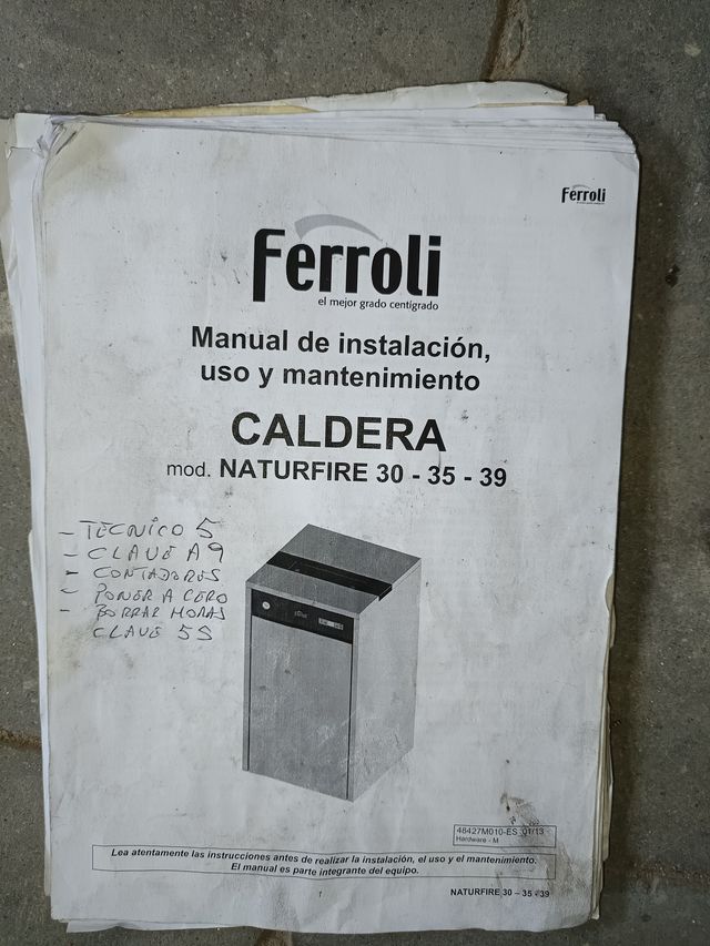 Caldera de pellets Ferroli con silo