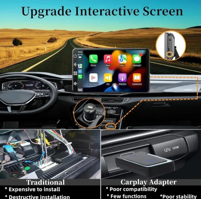 Pantalla y Cámara Coche CarPlay Android