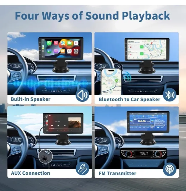 Pantalla y Cámara Coche CarPlay Android