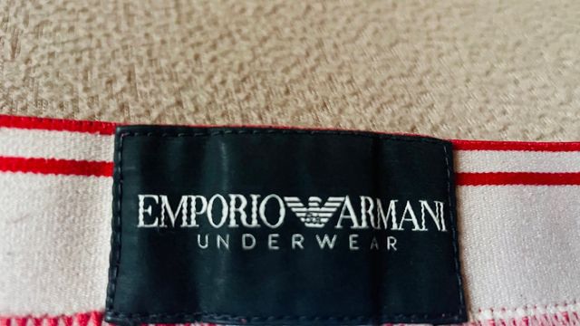 Slip Emporio Armani a righe rosse e bianche