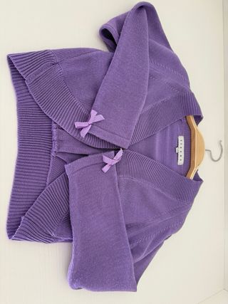 Chaqueta bolero punto Niña Morada Talla 12 años