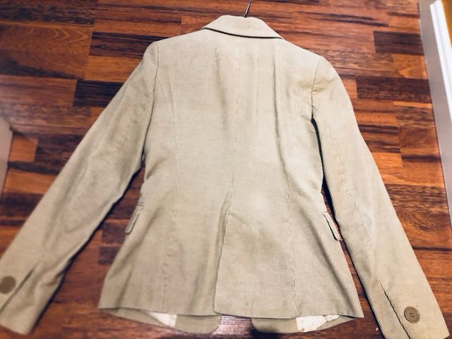 Blazer Zara Talla 36 Beige Corduroy