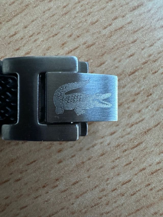 Pulsera Lacoste Metrople Plata y Negro