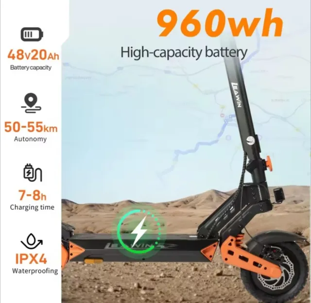 Patinete Eléctrico LEAWIN D2PRO 800W x2