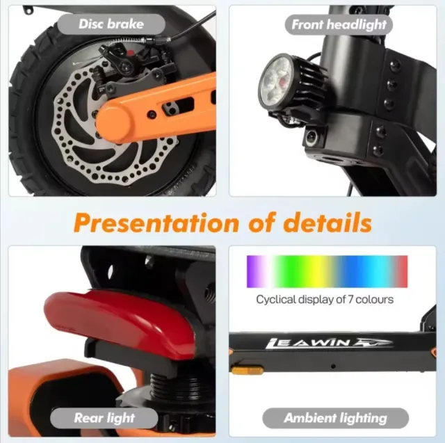 Patinete Eléctrico LEAWIN D2PRO 800W x2