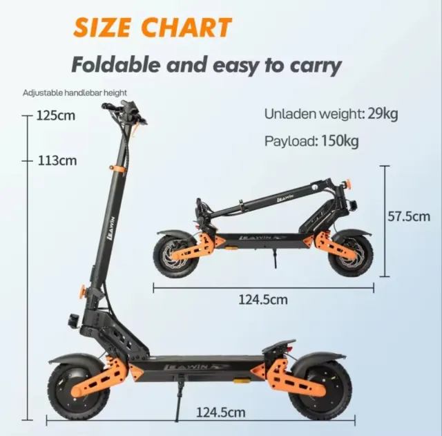 Patinete Eléctrico LEAWIN D2PRO 800W x2