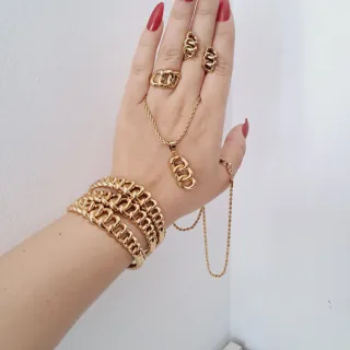 Conjunto de Joyas :Collar, Pulsera, Anillo