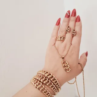 Conjunto de Joyas :Collar, Pulsera, Anillo