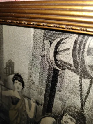 Cuadro tapiz tela marco dorado