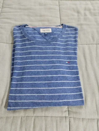 Maglia Tommy Hilfiger Uomo Righe Blu Bianco XL