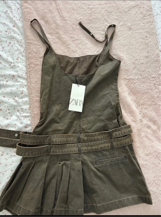 Vestido Zara marrón con cinturón