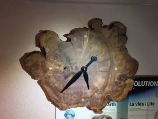 Reloj rústico madera de almendro
