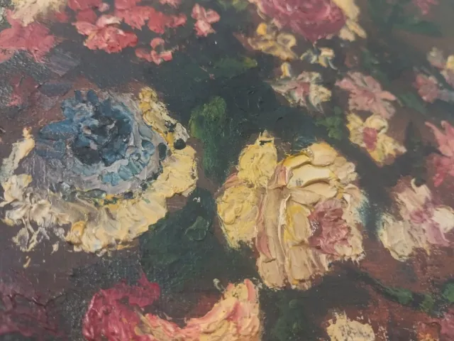 2 Cuadros florales al óleo, originales