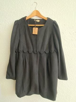 Abrigo negro vintage T38-40