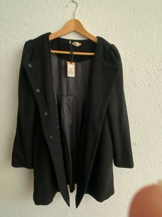 Abrigo negro vintage T38-40