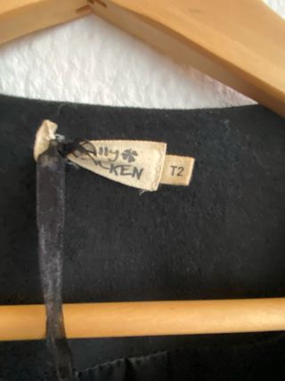 Abrigo negro vintage T38-40