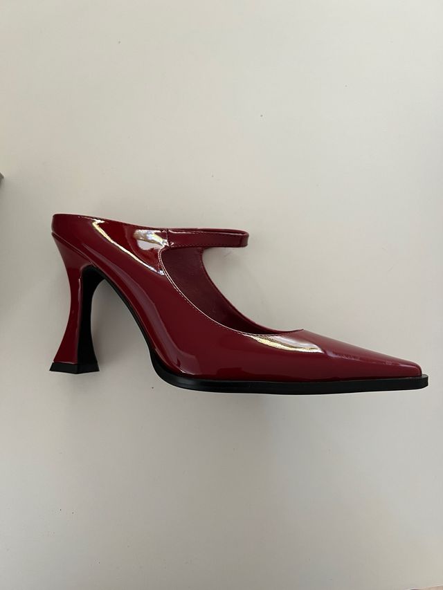 Zapatos tacón MIM granates de  charol