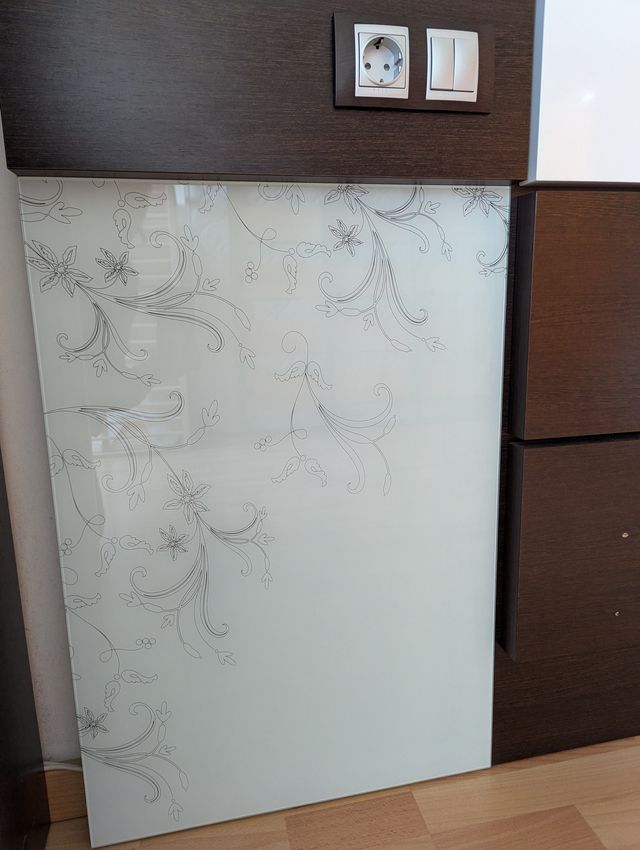 Cabecero de cama moderno madera y cristal