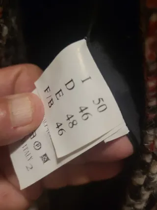 Cappotto di Lana Grigio/Rosso foderato