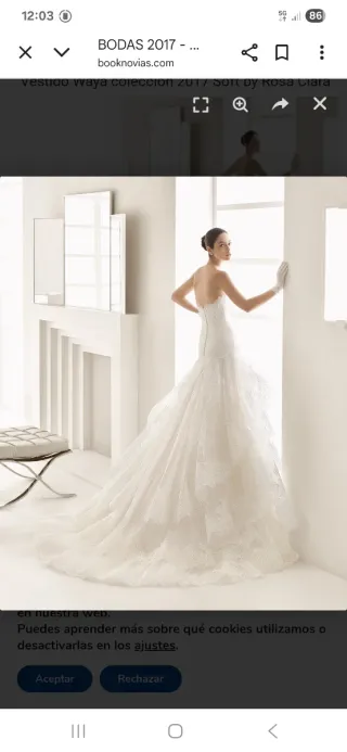 Vestido de Novia rosa clara Blanco roto