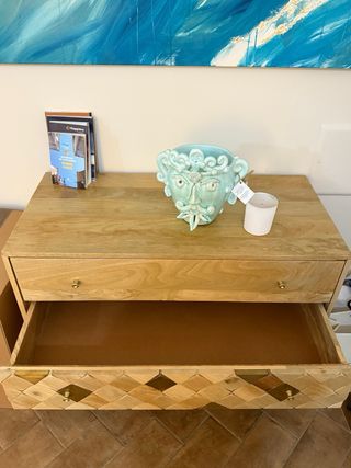 Comò e 2 comodini in legno e metallo