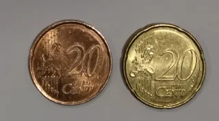 Moneda 20 céntimos España cobre (TESTADA)