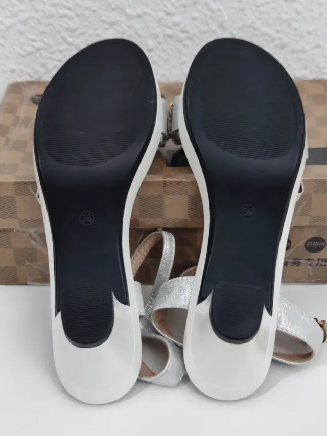 Cretuao Sandalias de tacón cuadrado