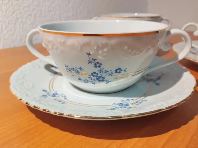 Juego de porcelana para caldo, gazpacho, etc.