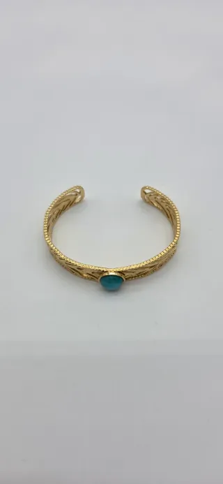 Pulsera Acero Quirúrgico con Turquesa