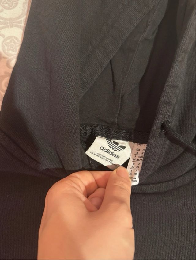 Sudadera Adidas Negra con Logo Trefoil