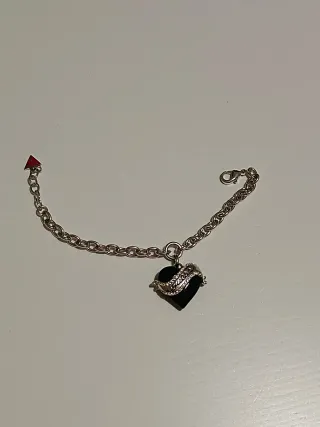 Braccialetto Guess cuore nero e argento