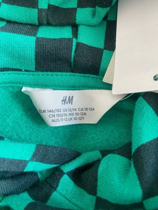 Sudadera Just Chill cuadros verde/negro T.12-14