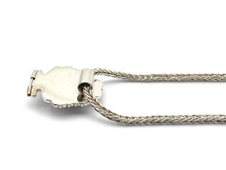 cadena plata 925mm con piedra con esmeralda 29cm