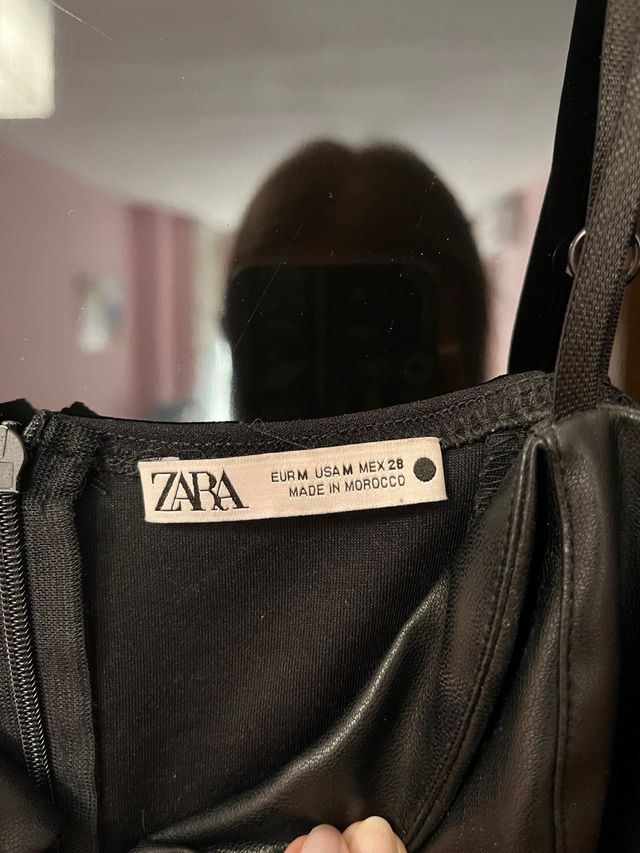 Top Corsé Negro Efecto Piel