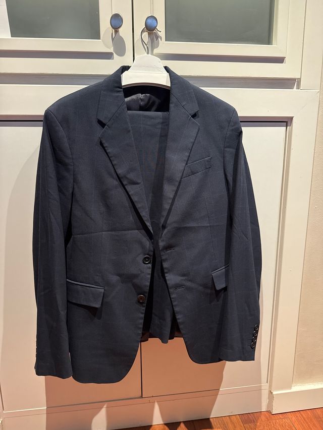 Traje Zara Hombre Azul Gris