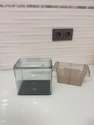 Pecera de cristal con separador