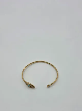 Pulsera Ojo Turquesa Acero Quirúrgico Dorado