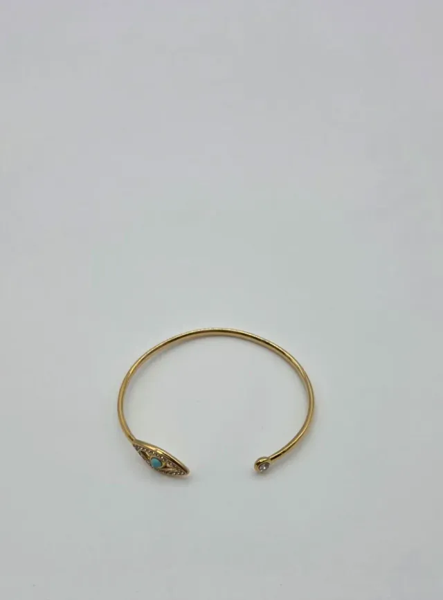 Pulsera Ojo Turquesa Acero Quirúrgico Dorado